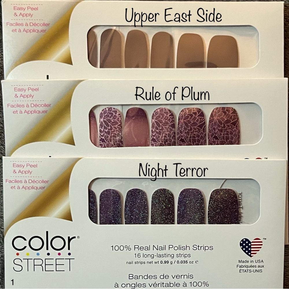 NWT 3 Retired Color Street Nail Polish Strips